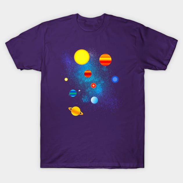 Solar System Space T-Shirt by Scar